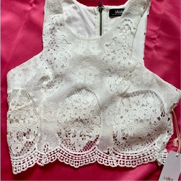 L'ATISTE Elegant Lace Top with Matching Skirt - Picture 13 of 13
